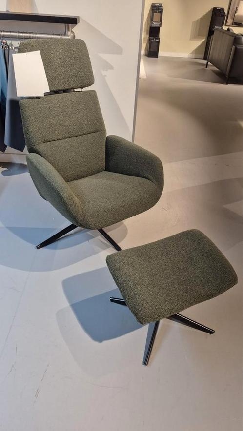 Showroommodel Ergo Relaxfauteuil met voetenbank Stof, Huis en Inrichting, Fauteuils, Zo goed als nieuw, Stof, Ophalen