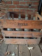 Oude Geels Flessenkrat met 12 Flessen, Ophalen