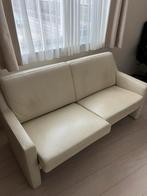 Gratis leren witte bank met uitschuifbaar zitvlak, Huis en Inrichting, Ophalen, Gebruikt, 150 tot 200 cm, Driepersoons