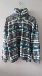 Vintage 80s Fong Leng fleece Noorse sweater L, Blauw, Maat 42/44 (L), Ophalen of Verzenden, Gedragen