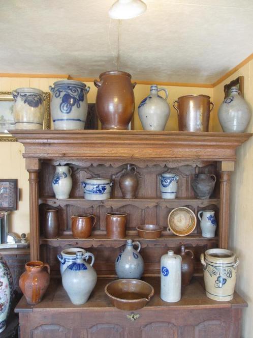 Groep diverse antieke Keulse potten steengoed, 17e 18e eeuws, Antiek en Kunst, Antiek | Keramiek en Aardewerk, Ophalen of Verzenden
