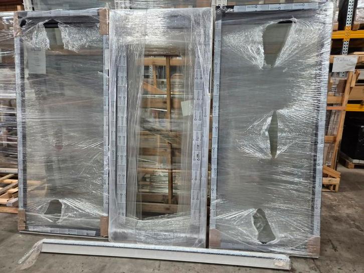 deur met 2 zijlichten antraciet, Doe-het-zelf en Verbouw, Kozijnen en Schuifpuien, Nieuw, Deurkozijn, Kunststof, 225 cm of meer