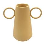 GEZOCHT! - Gele vaas met oren (Karwei), Huis en Inrichting, Woonaccessoires | Vazen, Gebruikt, Geel, Aardewerk of Porselein, Ophalen of Verzenden