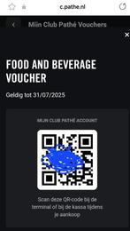 Pathe Food and Beverage Voucher 7,50, Tickets en Kaartjes, Eén persoon