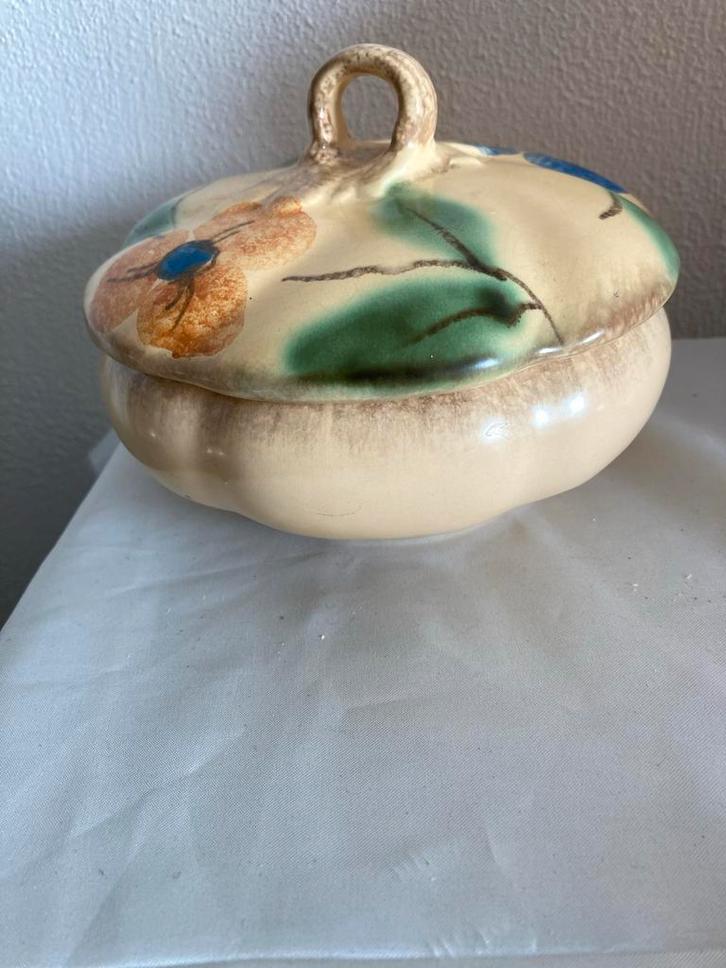 Antieke Penzo Aardewerk Pot met Deksel - Pompoen Vorm, Antiek en Kunst, Antiek | Keramiek en Aardewerk, Ophalen of Verzenden