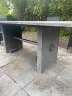 Natuurstenen eettafel 200x100, Tuin en Terras, Tuintafels, Ophalen, Gebruikt, Rechthoekig, Overige materialen