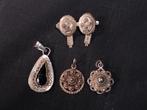 Set zilveren hangers en broches 19e eeuw. 1748, Ophalen of Verzenden, Zilver