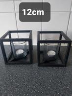 2 leuke metalen waxinelichthouders, Ophalen of Verzenden, Metaal, Minder dan 25 cm