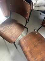 Schoolstoel retro 4 stuks, Huis en Inrichting, Stoelen, Ophalen, Zo goed als nieuw, Metaal, Retro