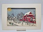 Japanse houtblok prent Zôjôji at Shiba in the snow, Utagawa., Antiek en Kunst, Kunst | Litho's en Zeefdrukken, Ophalen of Verzenden