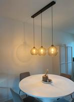 Set Hanglamp Smoke 3 bollen en losse hanglamp smoke 1 bol -, Huis en Inrichting, Lampen | Hanglampen, Ophalen, Gebruikt, Glas