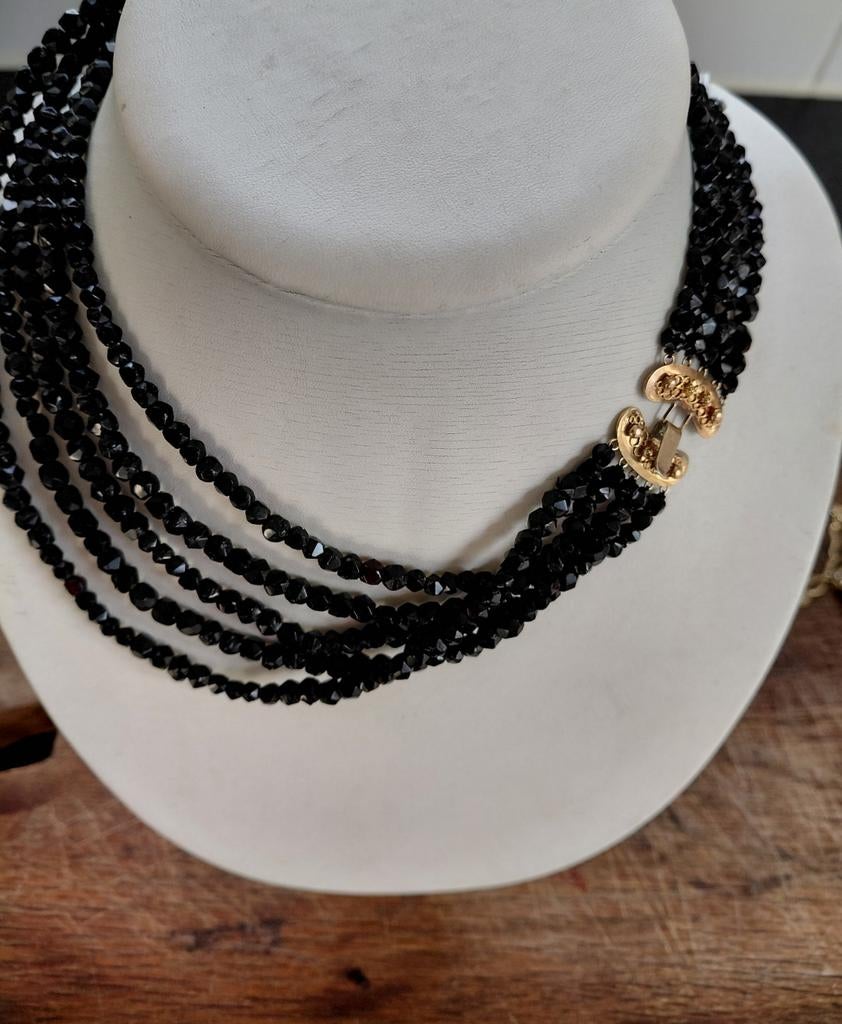 antieke gouden gitten collier ZEER UNIEK!!!    ng, Verzenden, Goud, Ketting