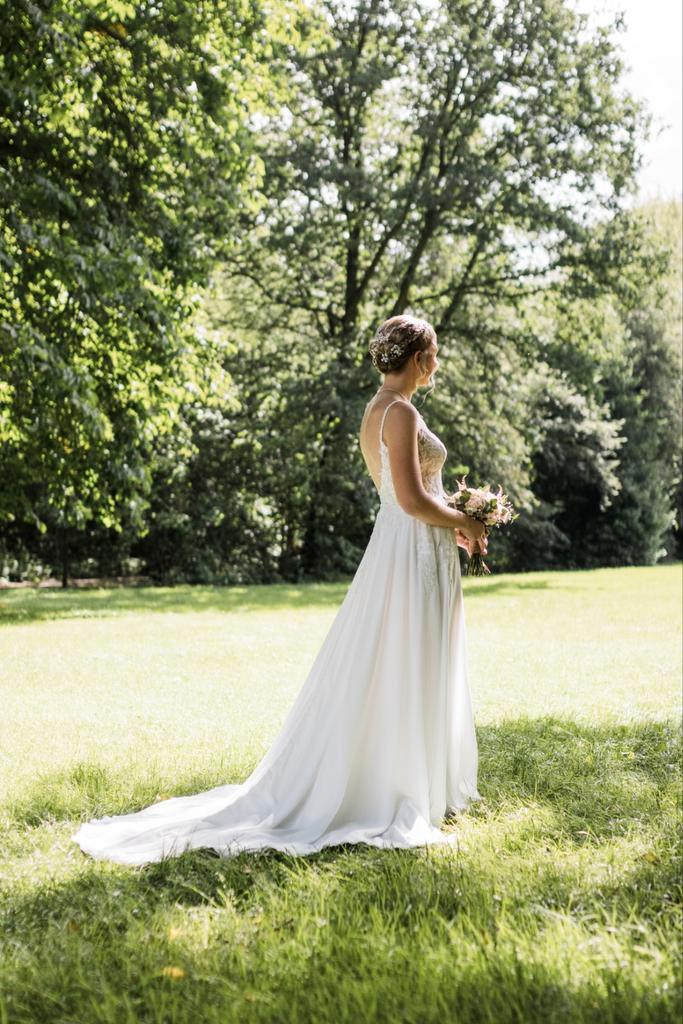 Prachtige trouwjurk te koop!, Kleding | Dames, Trouwkleding en Trouwaccessoires, Zo goed als nieuw, Trouwjurk, Wit, Ophalen of Verzenden