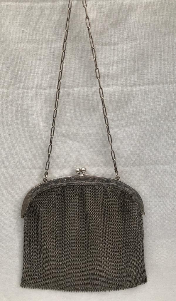 Zilveren grote Beugeltas  - 1900, Antiek en Kunst, Antiek | Goud en Zilver, Zilver, Ophalen of Verzenden