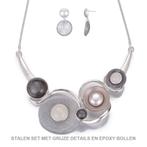 Statement ketting en bijpassende oorstekers, Sieraden, Tassen en Uiterlijk, Kettingen, Overige materialen, Verstelbaar, Nieuw