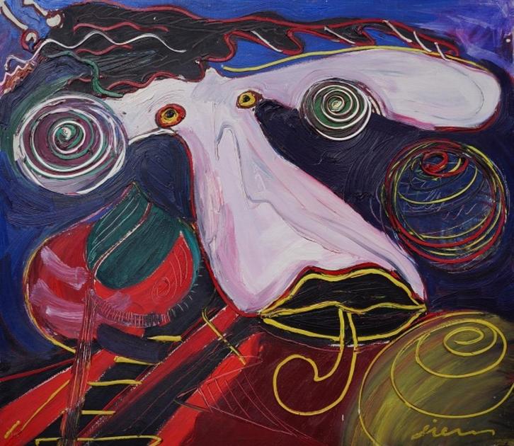 Peter Diem - "Red Square", Antiek en Kunst, Kunst | Schilderijen | Modern, Ophalen