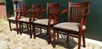 Bannink Jugendstil kersenhout eetkamer armstoelen, Huis en Inrichting, Stoelen, Ophalen, Bruin, Zo goed als nieuw, Eén