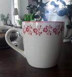 Beker / mok - rode bloemetjes - bloemen - albert heijn - ah, Huis en Inrichting, Keuken | Servies, Keramiek, Ophalen of Verzenden