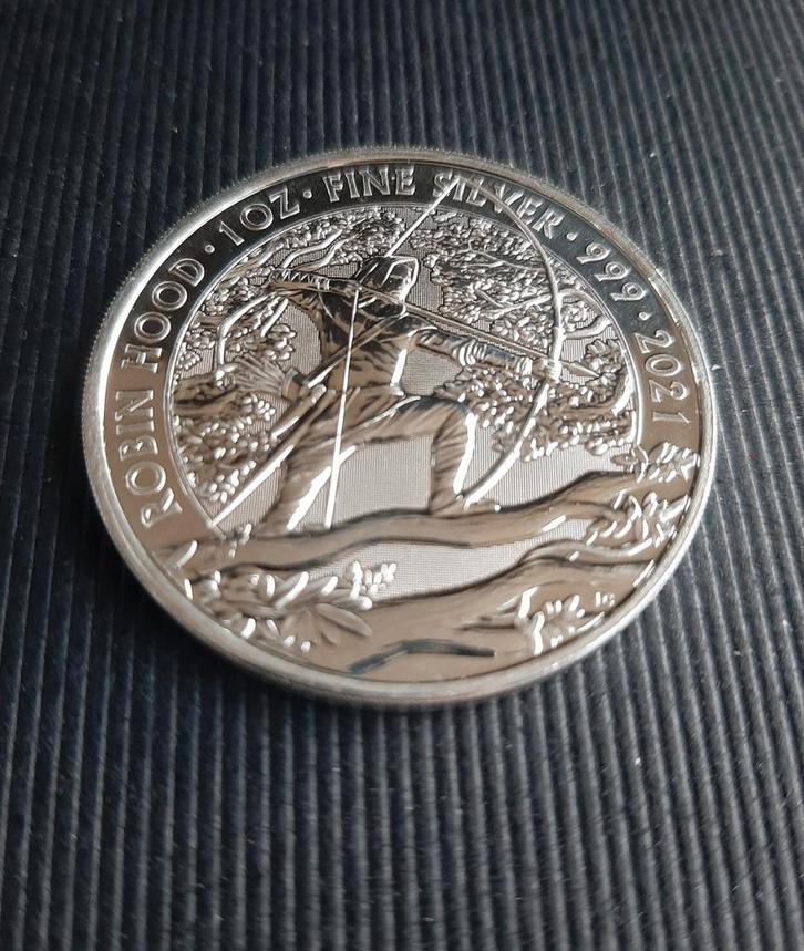 1 oz Zilver ROBIN HOOD 2021., Postzegels en Munten, Edelmetalen en Baren, Zilver, Ophalen of Verzenden