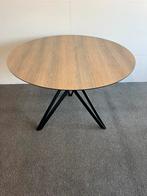 Ronde eettafel HPL warm eiken 110cm, Rond, Ophalen of Verzenden, Zo goed als nieuw, Info@betaalbaar-design.nl