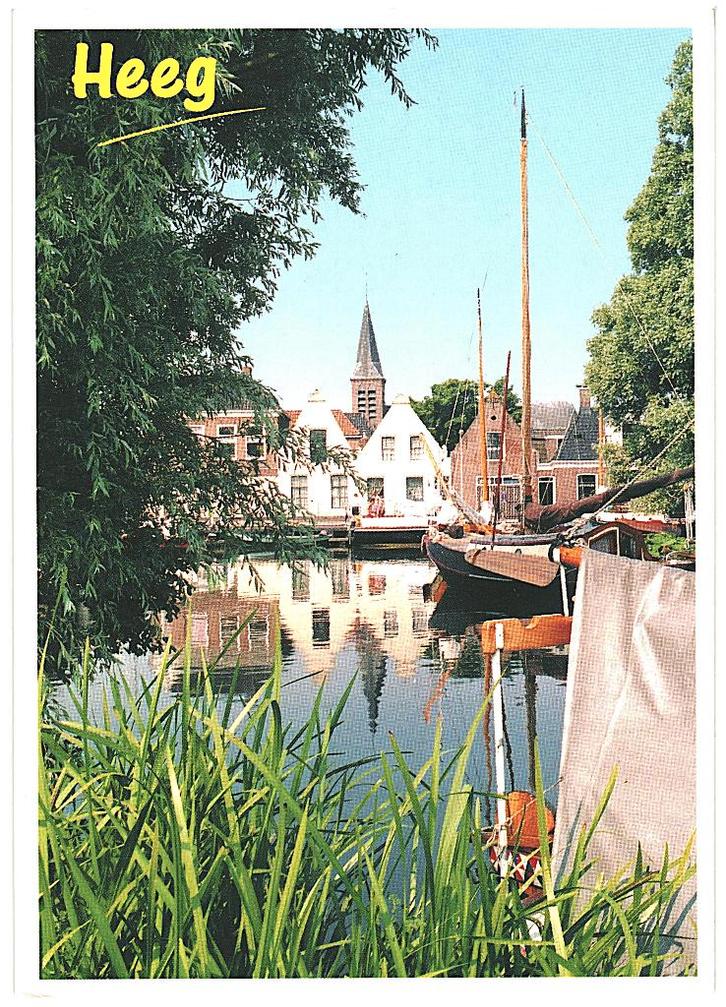 911012	Heeg	Friesland	97	 	 Gelopen met zegel, Verzamelen, Ansichtkaarten | Nederland, Gelopen, Friesland, 1980 tot heden, Ophalen of Verzenden