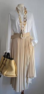 Max Mara MaxMara plissé rok ecru 38 40 42, Max Mara MaxMara, Verzenden, Beige, Zo goed als nieuw