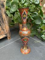 India vaas brons handbeschilderd Indiase vaas 45 cm, Huis en Inrichting, Woonaccessoires | Vazen, Overige materialen, Verburgt Vintage