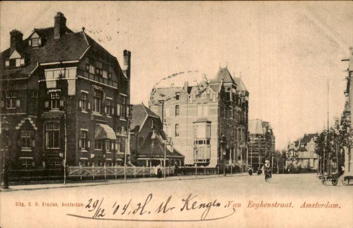 Van Eeghenstraat- Amsterdam, Verzamelen, Ansichtkaarten | Nederland, Gelopen, Noord-Holland, Voor 1920, Ophalen of Verzenden