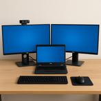 Thuiswerk Set met Laptop – 2x Dell 24inch Monitor, Ophalen of Verzenden, Zo goed als nieuw, USB-C, IPS