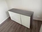 Wit Dressoir met Antraciet Blad, Huis en Inrichting, Kunststof, Gebruikt, 100 tot 150 cm, Ophalen of Verzenden