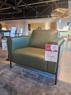 Harvink Fauteuil Forum groen leer lage rug, Ophalen, Gebruikt, Harvink, 75 tot 100 cm