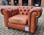 Chesterfield fauteuil Malbeck in cognac kleur leer, Huis en Inrichting, Fauteuils, Ophalen, Zo goed als nieuw, 75 tot 100 cm, Leer