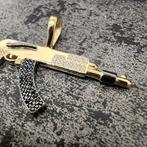 14 karaat gouden hanger ak47 kettinghanger wapen pistool gun, Ophalen of Verzenden, Nieuw, Goud, Kruis of Symbool