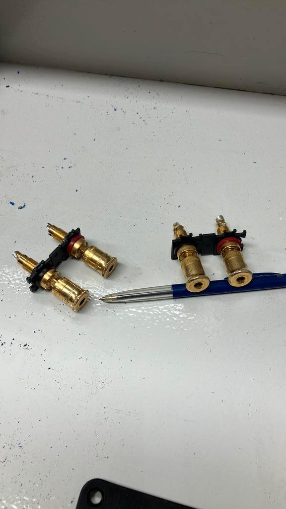 wbt 0763 speaker terminals ,24 karaat goud,, Audio, Tv en Foto, Audiokabels en Televisiekabels, Gebruikt, Luidsprekerkabel, Minder dan 2 meter