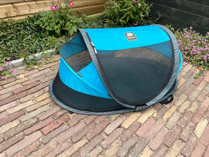 Deryan Baby Luxe Campingbedje Incl.zelfopblaasbare matras, Kinderen en Baby's, Babywiegjes en Ledikanten, Zo goed als nieuw, Reisbedje