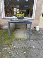 Tuin tafel met stoelen, Tuin en Terras, Tuintafels, Ophalen of Verzenden, Gebruikt, Rechthoekig, Metaal