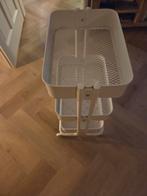Witte Rolwagen met 3 Lagen, Huis en Inrichting, Kasten | Stellingkasten, Ophalen of Verzenden