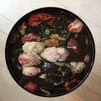 bijzet tafel met bloemenprint op blad, Minder dan 55 cm, Rond, Ophalen of Verzenden, Zo goed als nieuw
