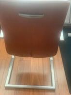 4 prachtige echt lederen stoelen, Gebruikt, Bruin, Ophalen of Verzenden, Metaal