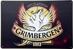 Grimbergen bier logo reclamebord van metaal wandbord deco, Ophalen of Verzenden, Nieuw, Reclamebord, Plaat of Schild, Overige merken