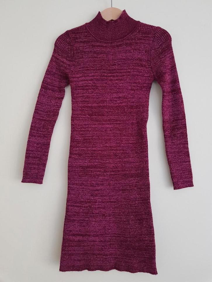 Jurk met col / lange trui met col meisjes -- maat 128 --, Kinderen en Baby's, Kinderkleding | Maat 128, Zo goed als nieuw, Meisje