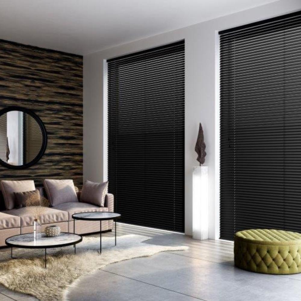 2x Aluminium jaloezie 50mm prime zwart - verkeerd ingemeten, Ophalen, 200 cm of meer, Zwart, 150 tot 200 cm