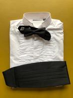 Smoking mt 170 zwart Wit smokinghemd Zwarte strik+cumberband, Zwart, Ophalen of Verzenden, Zo goed als nieuw, Black & White