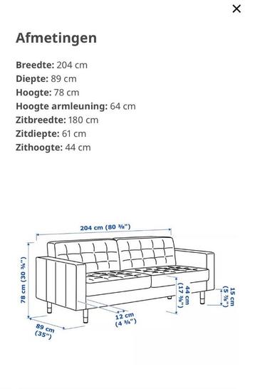 LANDSKRONA 3-zitsbank, ikea - afbeelding 5