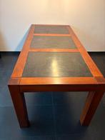 Eikenhouten tafel met granieten bladen - 200x90cm, Huis en Inrichting, Tafels | Eettafels, Ophalen, Gebruikt, Eikenhout, 200 cm of meer