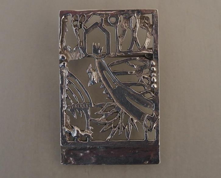 ZILVEREN BROCHE/HANGER: JEROEN KRABBE, Sieraden, Tassen en Uiterlijk, Antieke sieraden, Hanger, Zilver, Verzenden