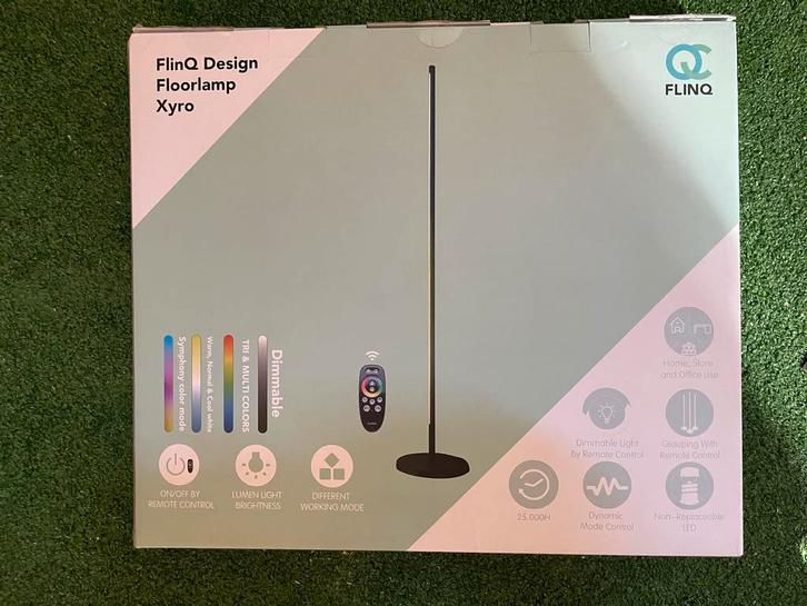 FlinQ Design Vloerlamp Xyro - Nieuw in doos!, Huis en Inrichting, Lampen | Vloerlampen, Nieuw, 150 tot 200 cm, Metaal, Ophalen