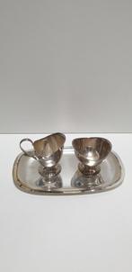 2232)verzilverd roomstel van Douwe Elbert suikerpot en melkk, Ophalen of Verzenden