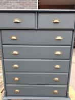 Grenen grijze ladekast schelp greep refurbished, RoDeKo Volendam, R.kooij65@gmail.com, Gebruikt, 5 laden of meer