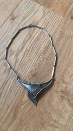 Zilverkleurige statement ketting, Ophalen of Verzenden, Gebruikt, Zilver, Overige materialen